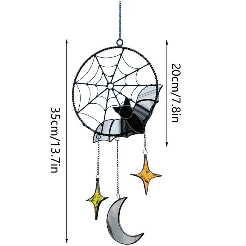 Creative Wind Chimes Halloween Decorations Gothic Bat Moon Star Hanging Ornament Window Wall Pendants Holiday Party Home Decors