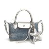 Portable dumpling bag 2025 new trend shoulder women's bag high-end niche design denim contrasting color messenger bag