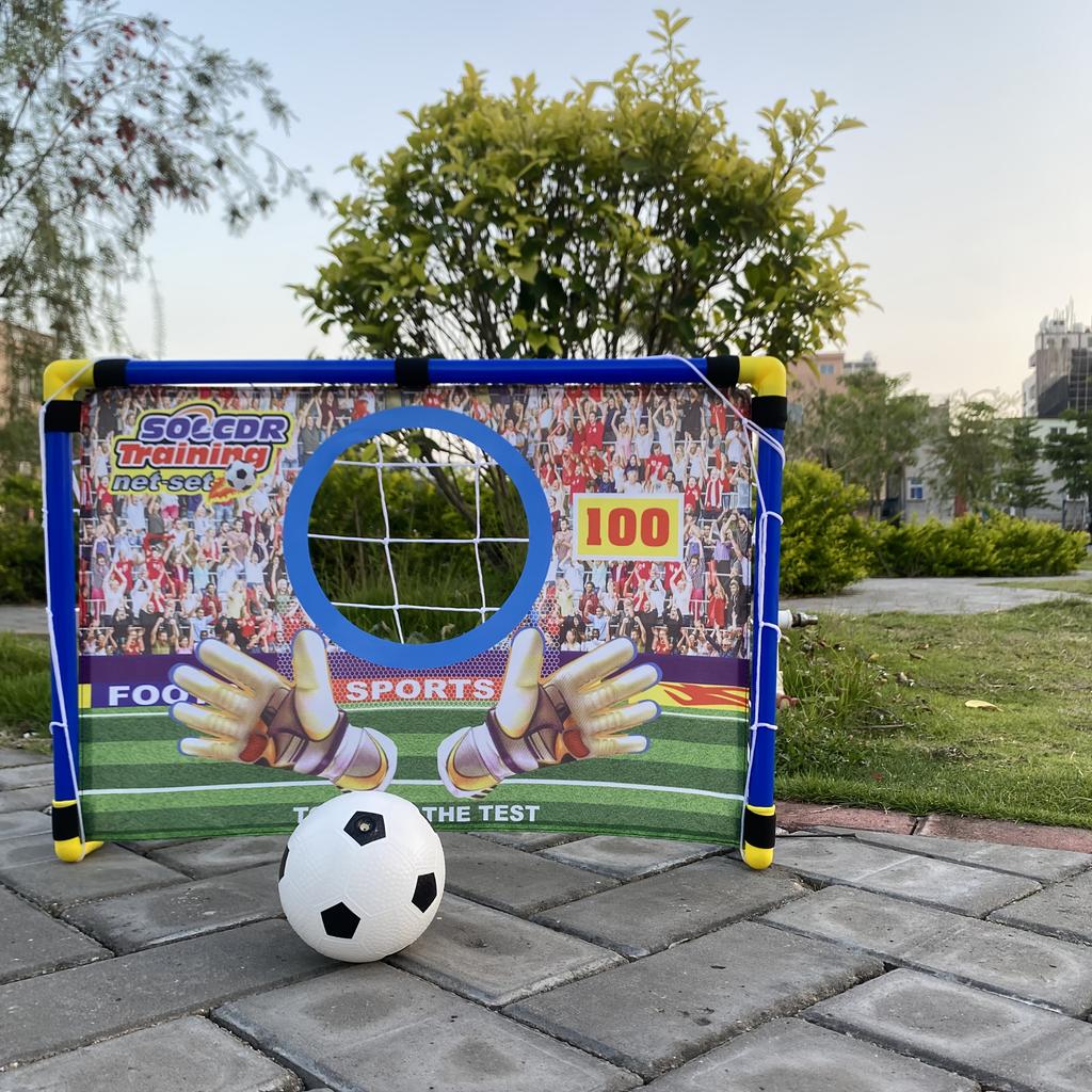 Portable Plastic Indoor/Outdoor Soccer Set,Goal Net with Scoreboard - Perfect Gift for Boys Birthday Celebrations