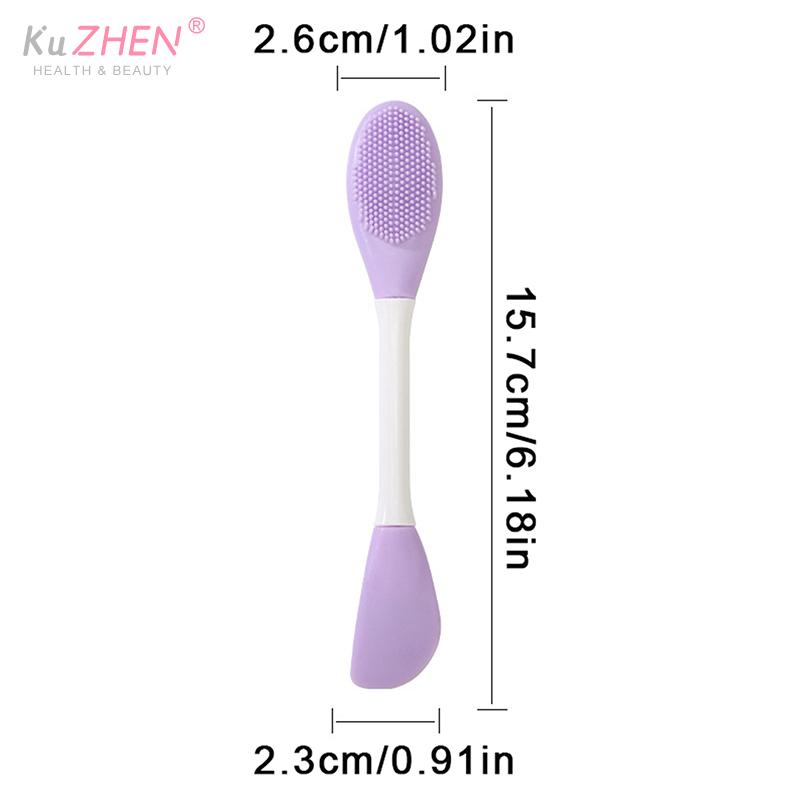 1PC Silicone Double Head Face Mask Brush Facial Exfoliate Blackhead Removal Cleanser Brush Mud Film Spatula Facial SkinCare Tool