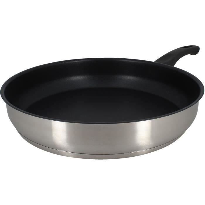 Poêle - MENASTYL - 6020247 - En acier inoxydable - 28 cm - Tous feux dont induction