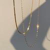 Doppellagiges stapelbares Schlüsselbein-Ketten-Halsketten-Set - Leichter Luxus Titanstahl Schmuck für Damen