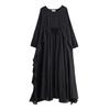 Loose Ruffle Flutter Double Layer Pleated Hem Dress