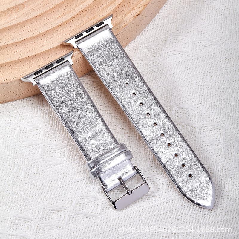 Modisches Elektrisches Lichtmuster Apfelarmband Für Huawei Samsung Uhrenarmband Iwatch Smart Dornschließe PU-Armband
