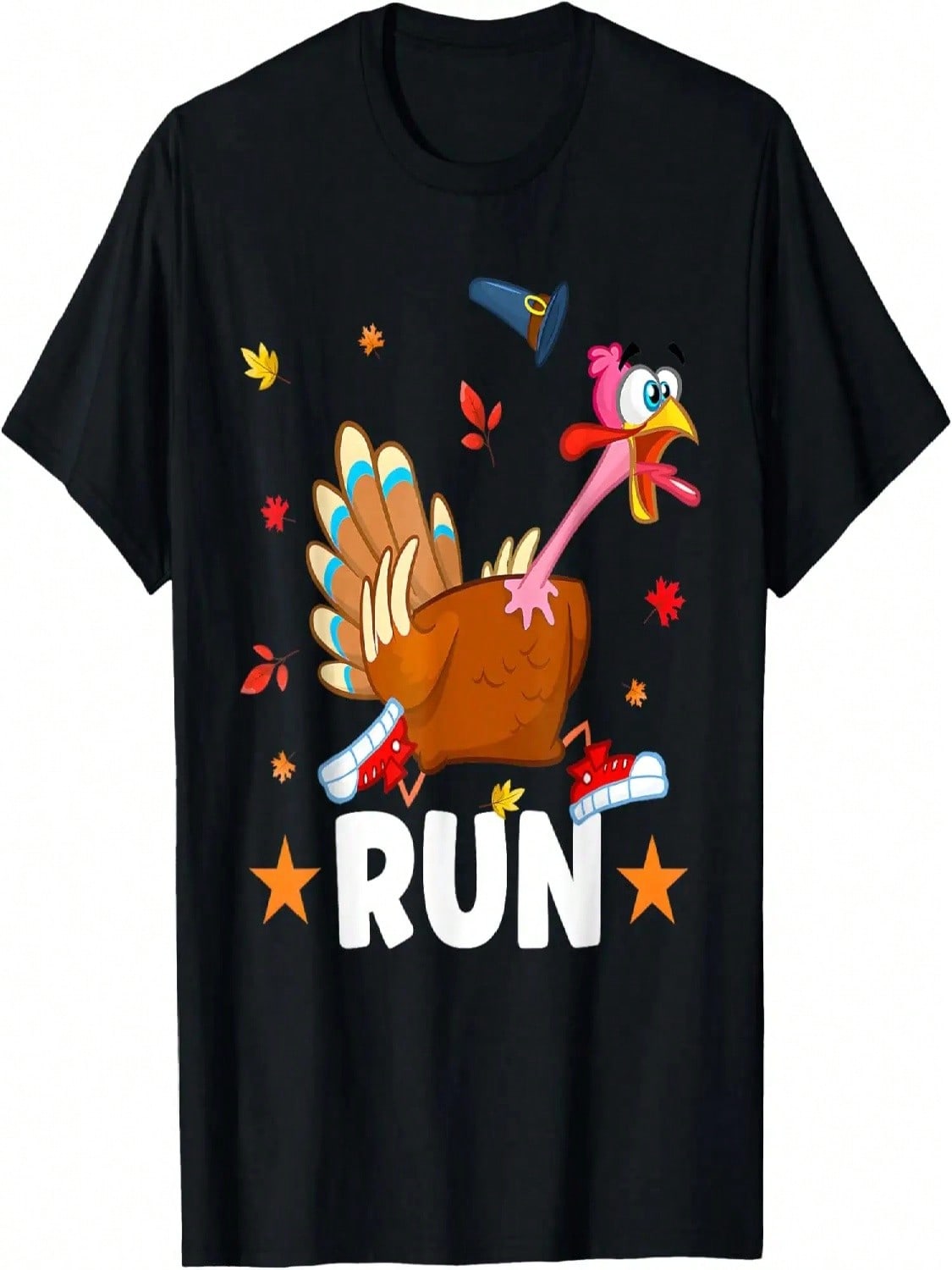 Turkey Run Costume Happy Thanksgiving Running Turkey Trot T-Shirt S