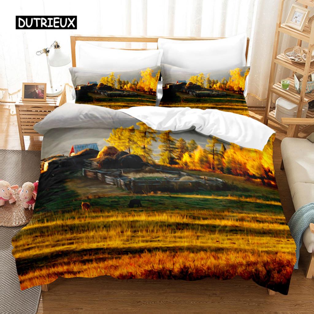 Landscape Painting Bedding Set Duvet Cover Set 3d Bedding Digital Printing Bed Linen Queen Size Bedding Set Fashion Design