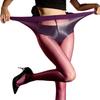 Women Plus Size Elastic Pantyhose Shaping Tights 1D 640 Pin Thin Stockings Oil Glossy Shiny Maid Pantyhose Plus Open Crotch