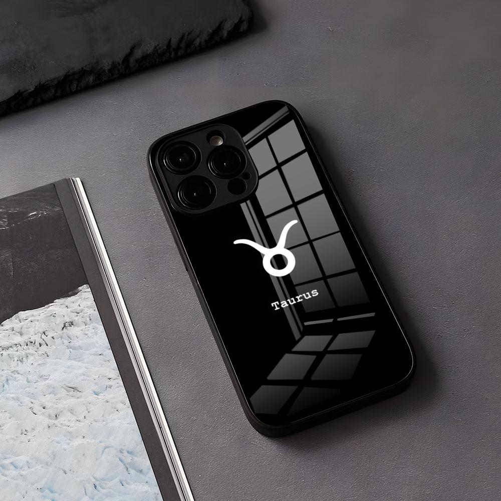 Taurus Bull Phone Case For IPhone 17 Air 16 E Pro Max 15 14 13 Mini 12 Pro 11 Max Plus Black Glass Cover
