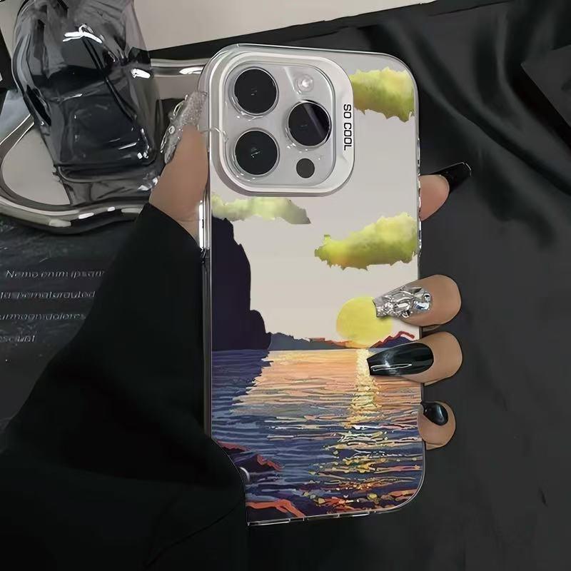 Seaside sunset is suitable for Apple 17Promax mobile phone case personalized vitality case iPhone16/15/14 Europe and America 13