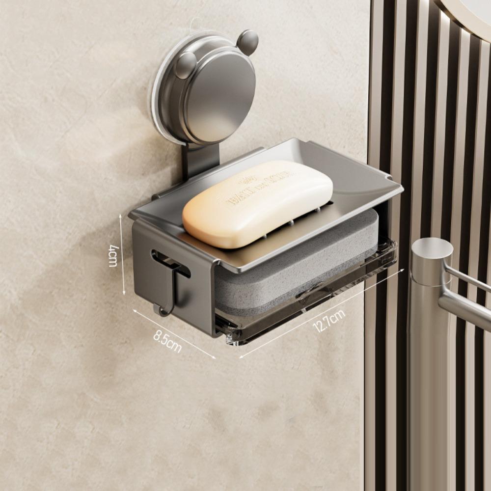 Punch-free Soap Holder Aluminum Alloy Soap Rack Creative Storage Shelf  Kitchen Bathroom Organizer