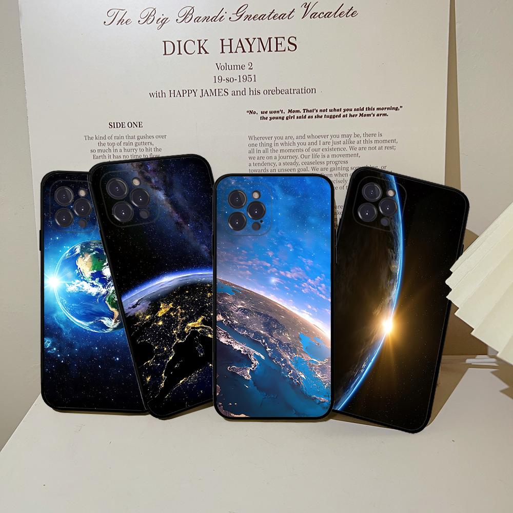 Earth Stars Space Phone Case For IPhone 16 15 14 13 12 Mini 11 Pro XS Max X XR SE 6 7 8 Plus Soft Silicone Cover
