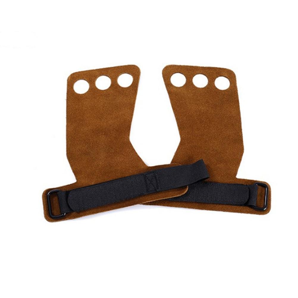 2 Pcs Leather Gymnastic Hand Grips Anti Skid Bodybuilding Grips Weight Lifting Pull Up Bar Workout Palm Protector Gloves