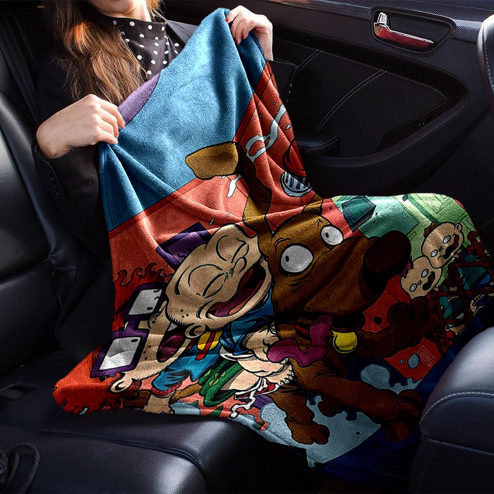 Rugrats Theme Printed Blanket - Perfect for Couch, Bed, Travel & Outdoor Use | Machine Washable, Cozy & Durable.