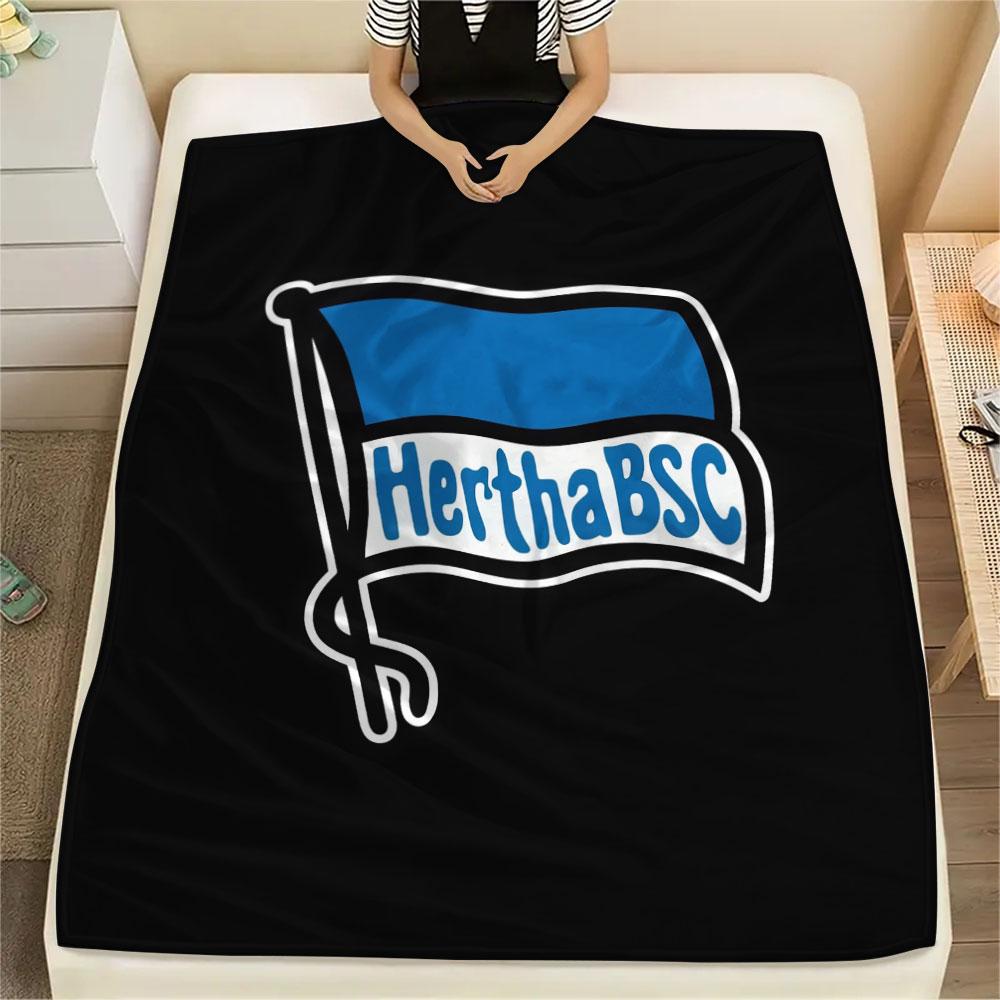1PC Hertha BSC Patterned Flannel Blanket Suitable For All Seasons for Home Decor Warmth and Comfort Gifts Holiday Present