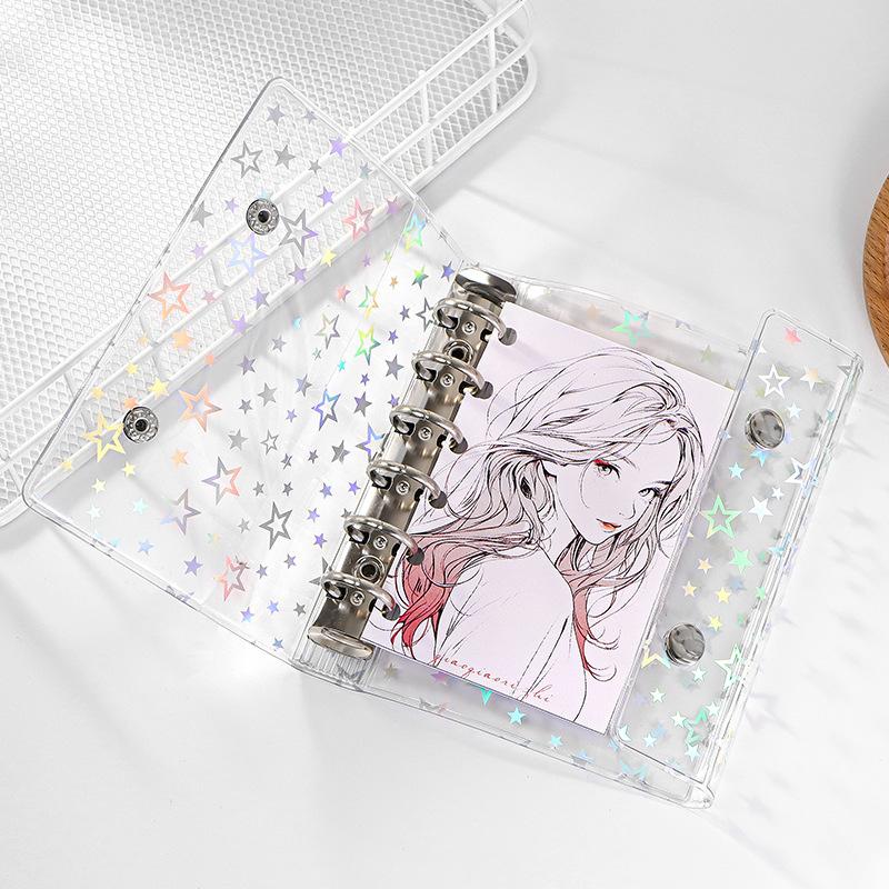 A7 Transparent Stern Loseblatt Binderhülle Journal Skizzenbuch Zubehör Tagebuch Bürobedarf