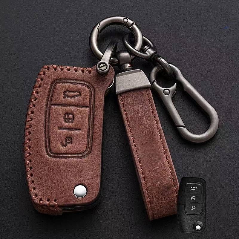 

Чехол-накладка для ключа автомобиля для Ford Focus 2 MK2 Fiesta Mondeo Galaxy Falcon Territory Ecosport Kuga Escape Аксессуары для брелока коричневый