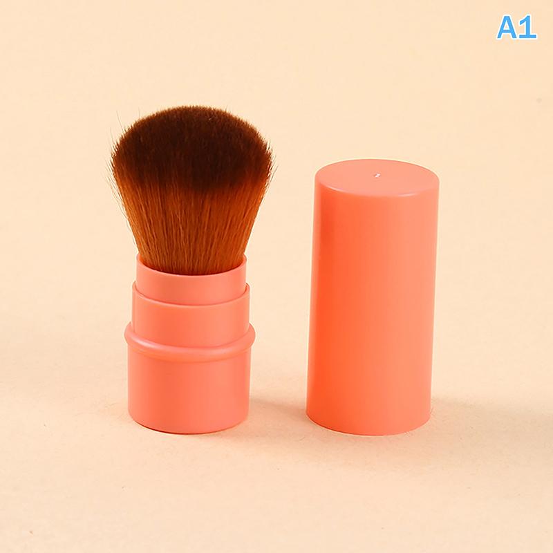 Retractable Single Blush Brush Loose Powder Setting Brush With Cover Portable Multi-Functional Makeup Tool
