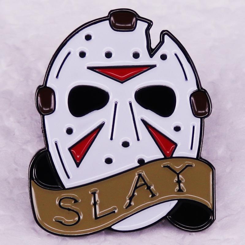 Hockey Mask Brooch
