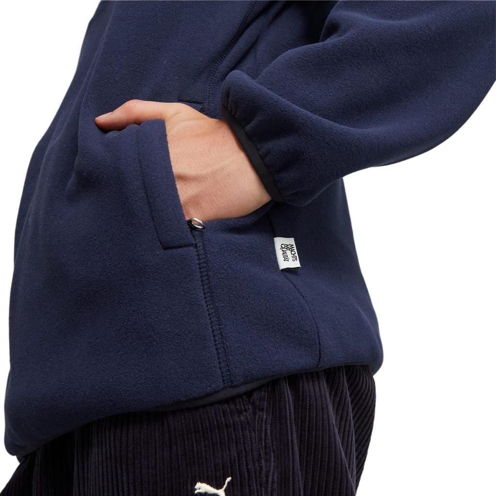 PUMA MMQ Polar Fleece Sweatshirt with Stand Collar Unisex Tops Navy-Blue 620820-16