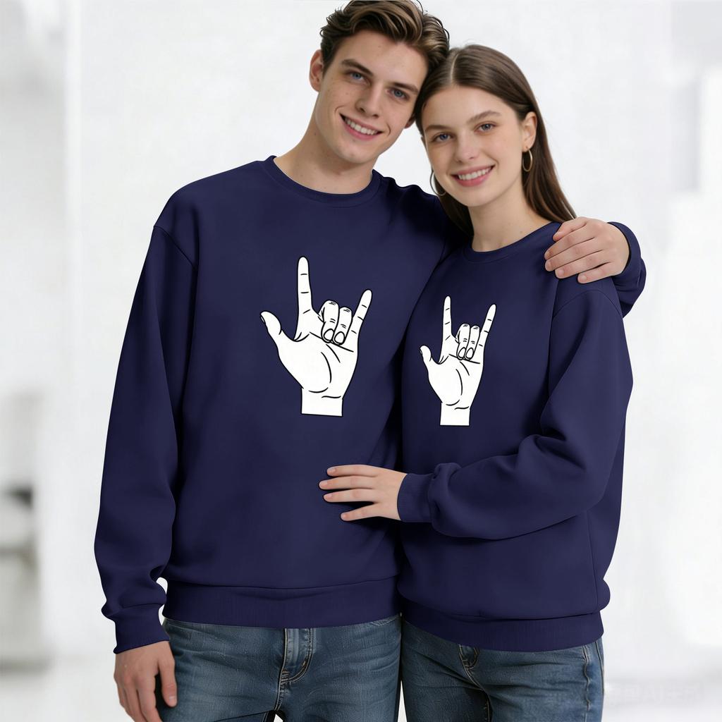 Męska bluzka z długim rękawem z okrągłym dekoltem, unisex, para, casualowa bluzka sportowa
