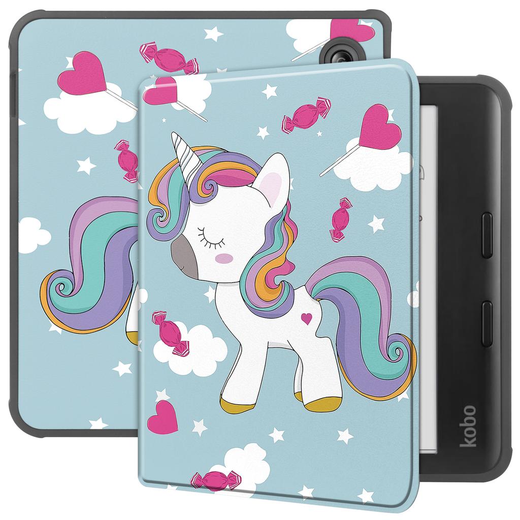 For Kobo Libra Colour Case Auto Sleep/Wake Pattern Printing E-Reader Cover