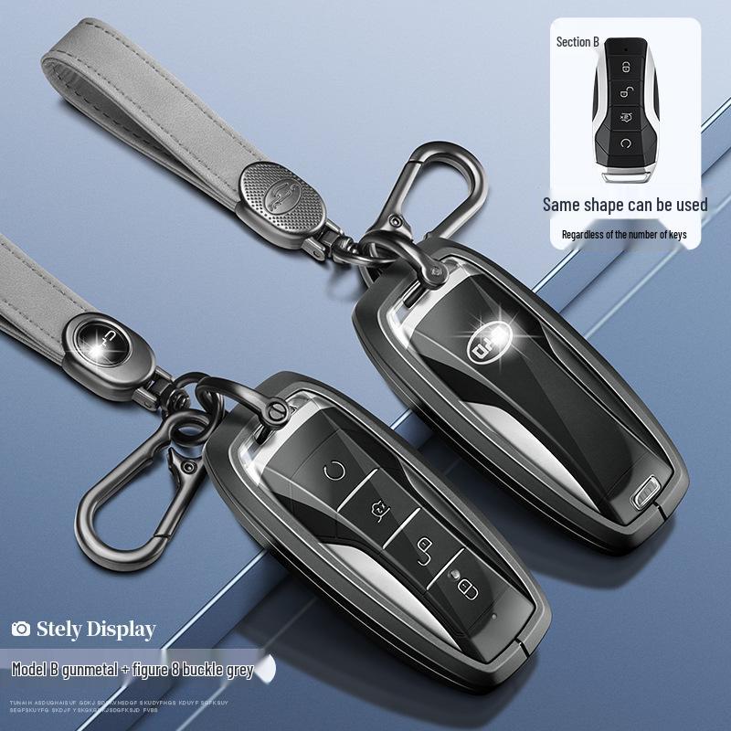 BYD Car Key Cover for Tang, Song, Qin, Yuan Pro/PLUS, Han DMI, E2 - Protective Shell with Buckle