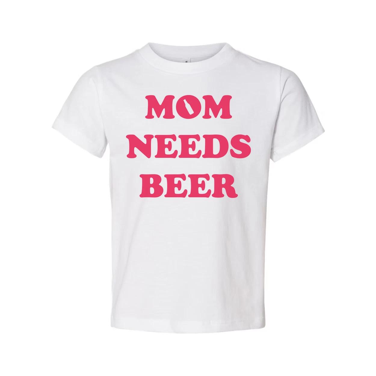 Unisex Mom Needs Beer Graphic Tee L