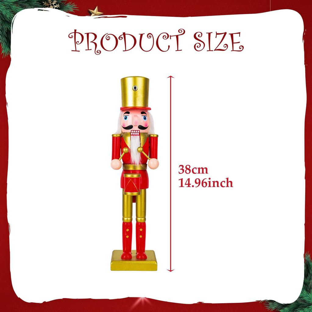 Christmas Nutcracker Figurine Decor Arts Crafts Decorative Statue Tabletop Ornament for