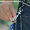 Fly Fishing Net Release Retractor Widely Used Magnet Clip Holder Retractor with Retractable Coiled Lanyard Carabiner