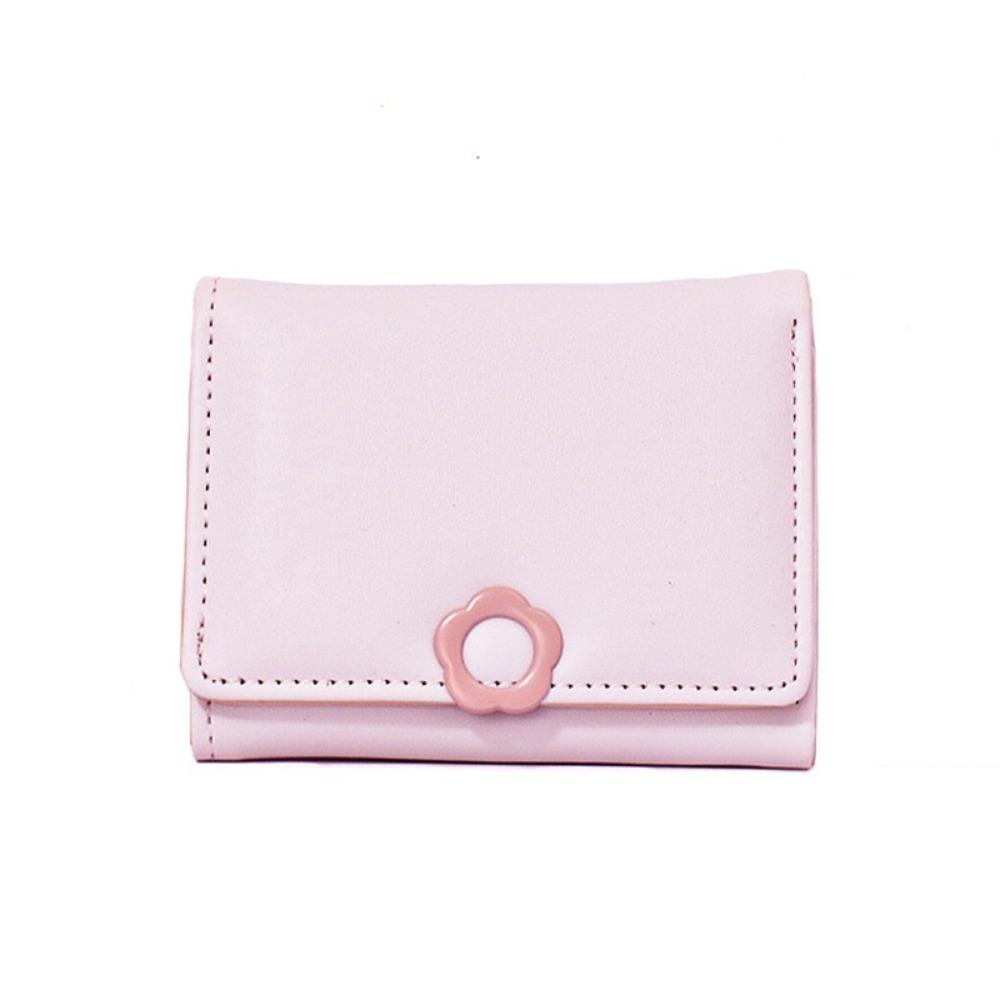 Multi-card Flower Short Wallet Pu Leather Card Holder Cute Tri-Fold Wallet  Travel