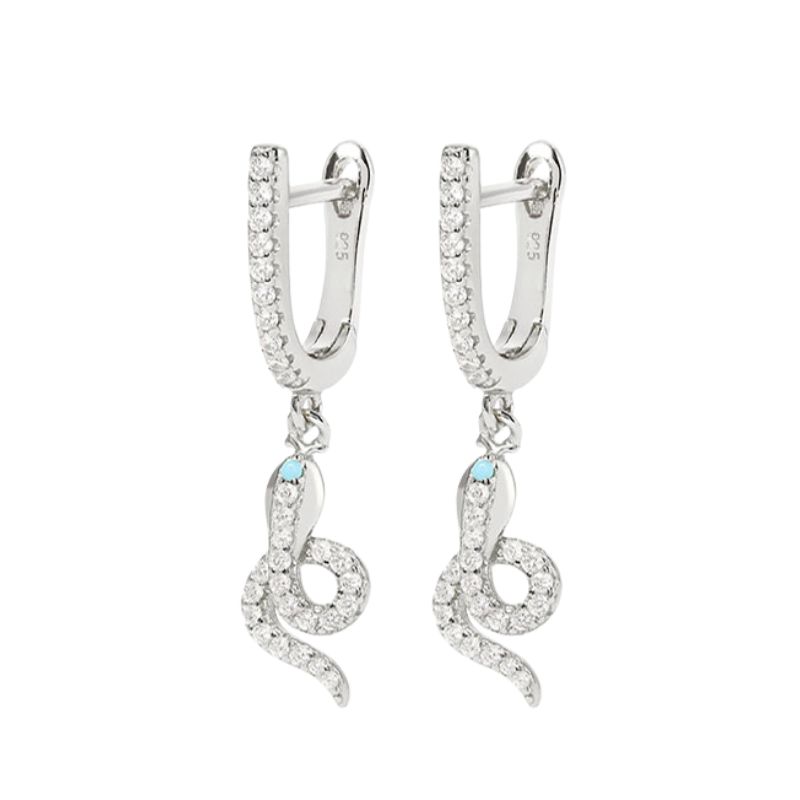 925 Silver Needle Vintage Snake Earrings Women Gold Round Ear Clips Punk Style Fashion Hoop Earrings Women Jewelry