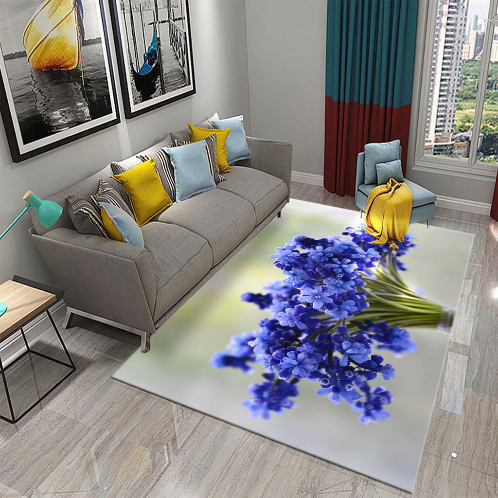 3D bunter frischer Blumen Teppich für Küchenteppich mit romantischem floralem Wohnzimmer Badezimmer Boden Teppich Mädchen Schlafzimmer Teppich Dekoration