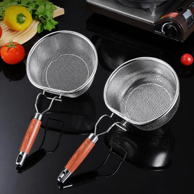 304 Stainless Steel Food Filter Strainer Fine Mesh Kitchen Strainer Skimmer Spoon  Cooking Kitchen