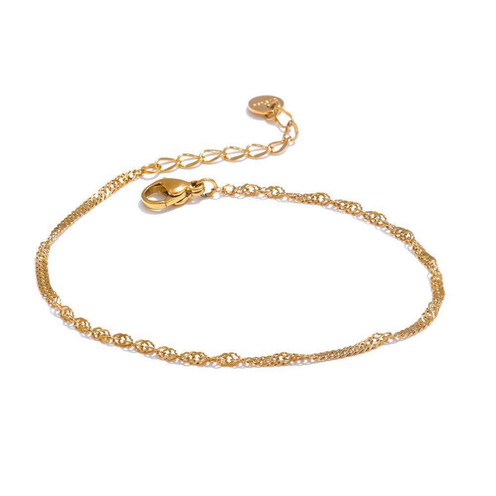 Yhpup Thinner Stainless Steel Metal Chic Chain Bracelet Bangle Water Resistant 18K PVD Plated Stylish Wrist Jewelry Bijoux