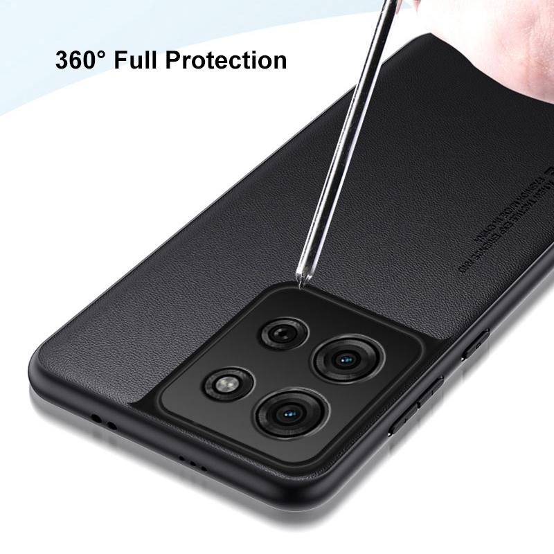 Luksusowe etui ze skóry PU dla Motorola Moto G75 5G Tylna Pokrywa Matowe Silikonowe Wstrząsoodporne Pełna Ochrona Etui na Telefon Dla Motorola G75