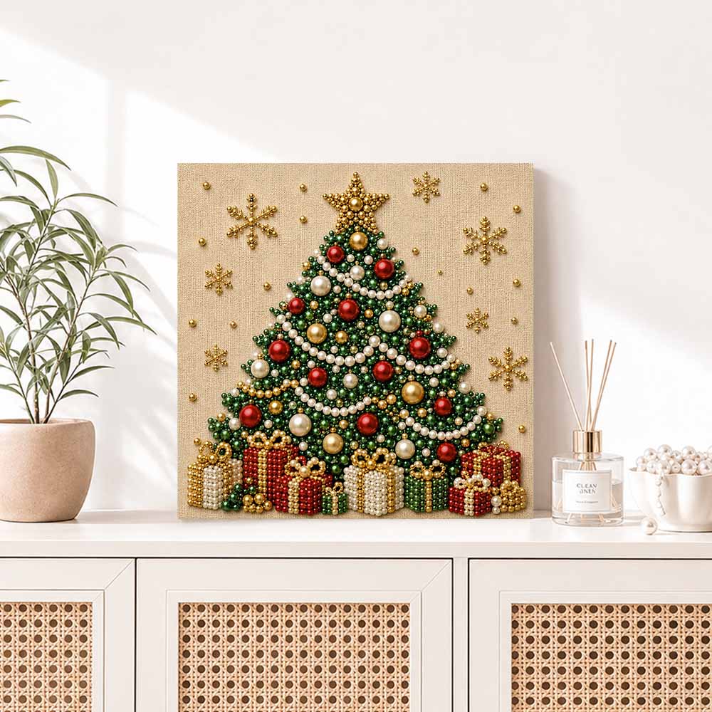 Perlenmalerei Weihnachtsbaum Kunst-Set DIY festliche Perlen Wand Heimdekoration Malerei