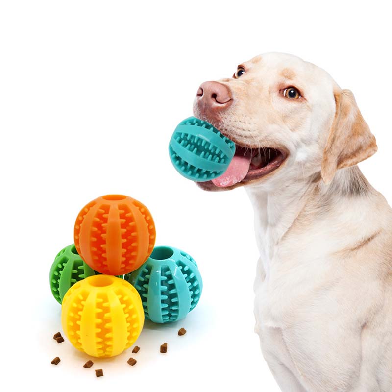 Dog Toys Teeth Cleaning Rubber Balls Pet Training Leaky Food Ball Dog Chewing Toy Balls Watermelon Balls Interactive Toy for Dog