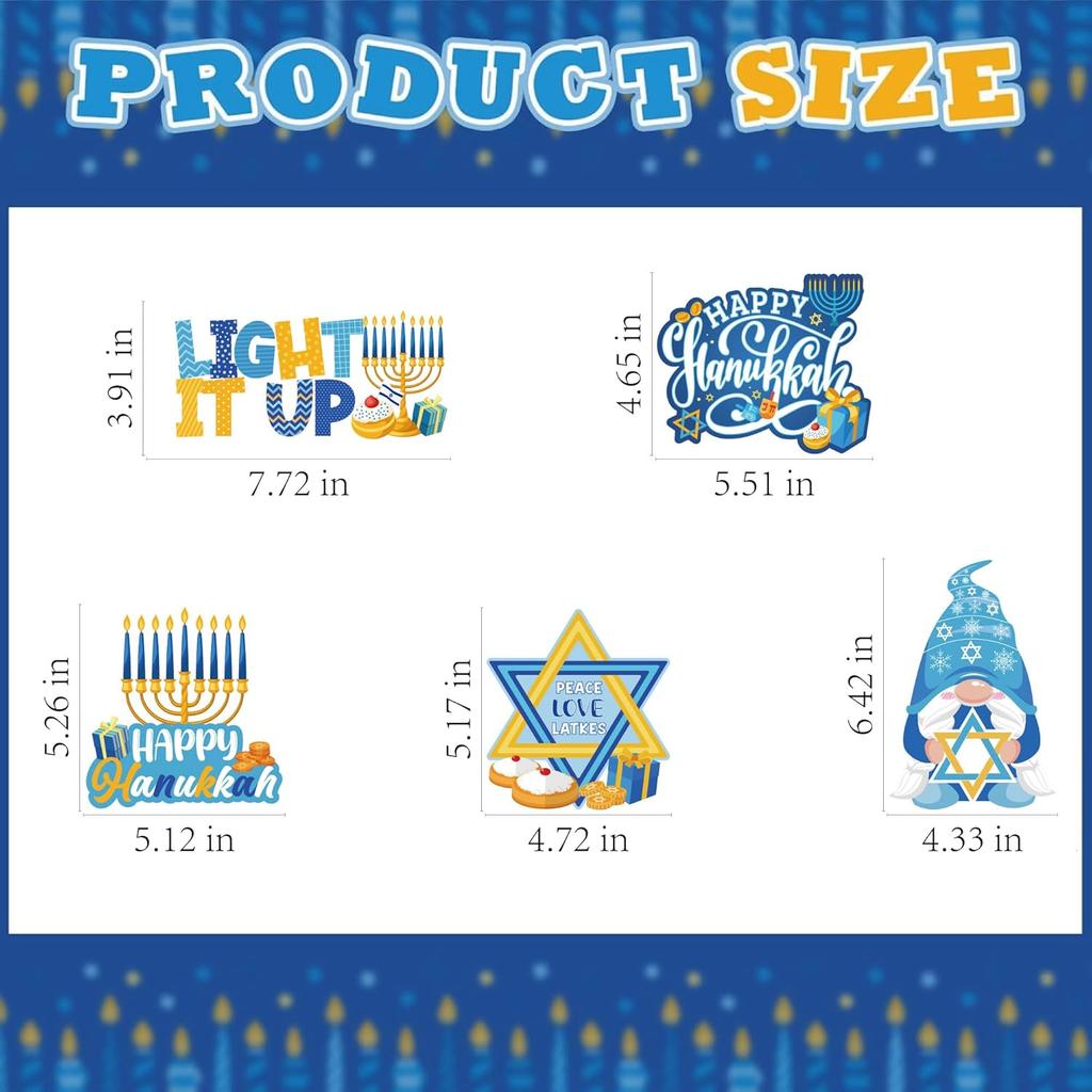 Hanukkah Decoration Wood Table Centerpiece for Home Happy Hanukkah Signs Chanukah Party Decor