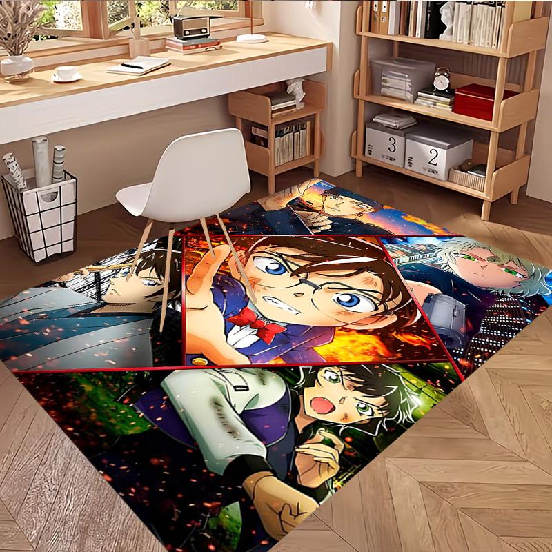Detective Conan Print Rug, Washable Floor Carpet, For Entryway Dorm Laundry Room Office Study, Home Decor Birthday Christmas Gift