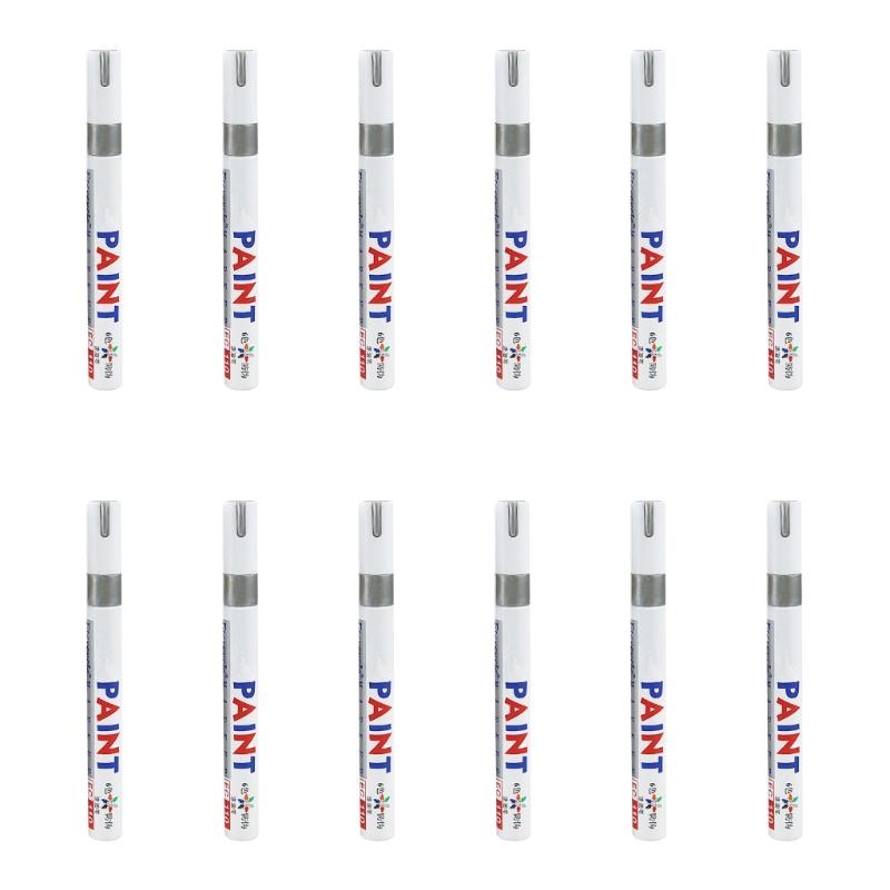 12 Pcs Permanent Paint Markers Oil Based Paint Pen Quick-Drying Permanent Marker for Plastic Cardboard Wood Metal Canvas