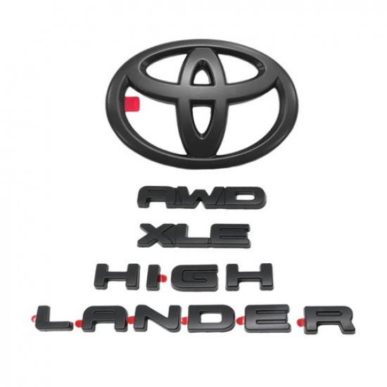 Для -2024 HIGHLANDER XLE AWD - Комплект накладок на эмблемы Матовый Черный PT948-48200-02