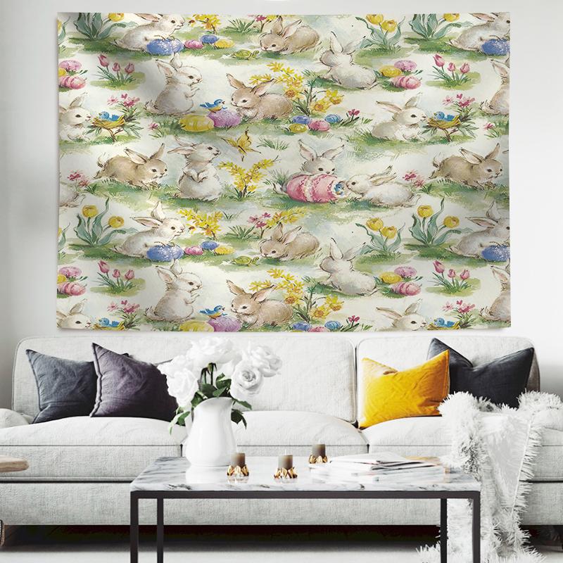Easter Themed Duck  Bunny Large Tapestry Wall Hanging Boho Witchcraft Hippie Tapestry Home Room Decor Aesthetic Decoration