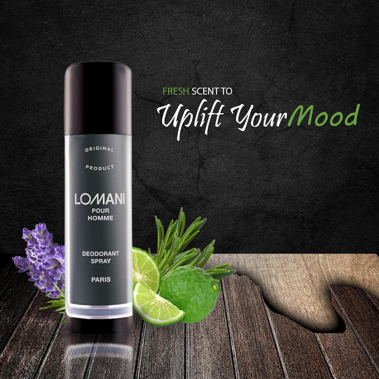 Lomani Pack of 2 Do?It & Pour Homme Deodorant Spray 200?ml Unisex Aromatic Spicy Citrus & Fresh Woody Fragrance, Long?Lasting