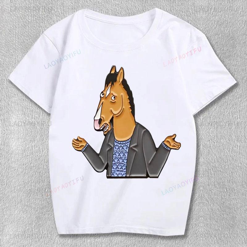 Bojack Horseunisex Graphic T Shirts Student Kids Oversided Cheap Polyester Streetwear Harajuku Shoujo Girl Style Unisex Clothing