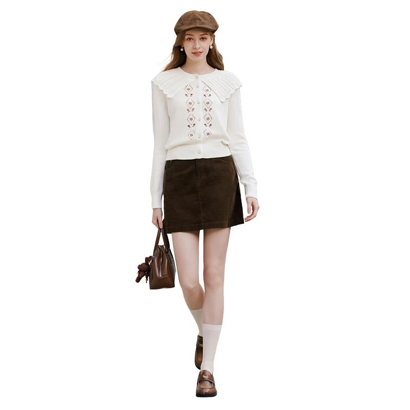 

Xiangying Women s Embroidered Soft Knit Cardigan M