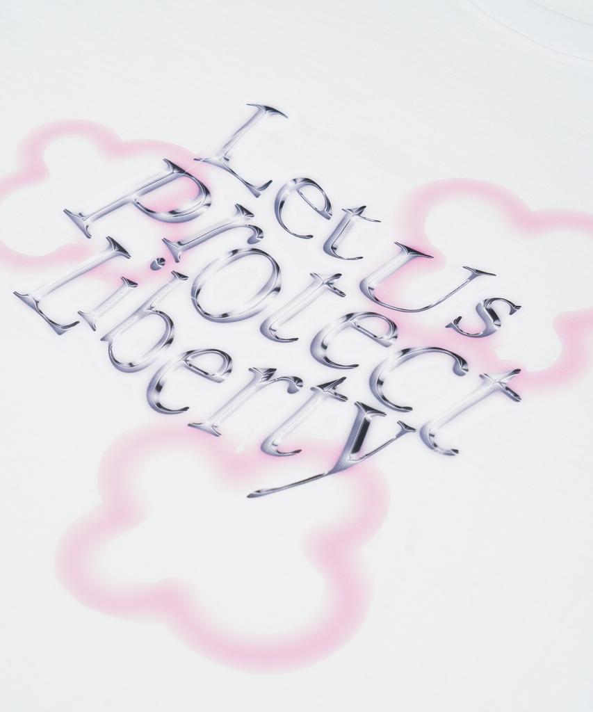 Leopeul Pink Butterfly Graffiti T-Shirt White