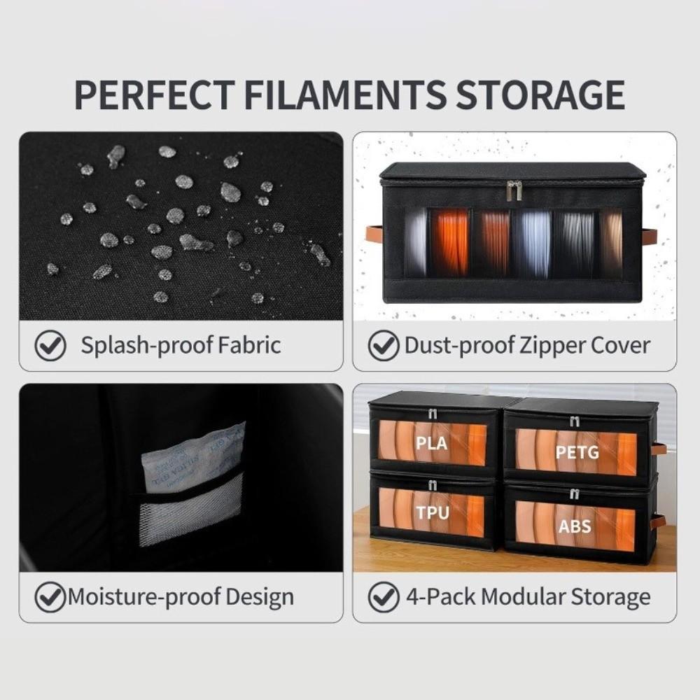 Dustproof 3D Printing Filament Storage Box Visible Moisture-proof Filament Storage Containers Can Hold 6 Rolls of Filament