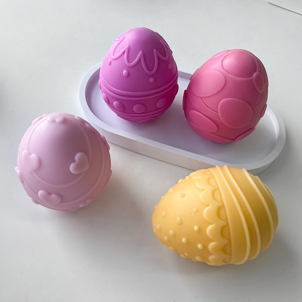 Easter Eggs Candle Mold 3D Eggs Candle Mold for Making Candle Soap Desk Ornament Easter Gift Bag Fillers Art Crafts
