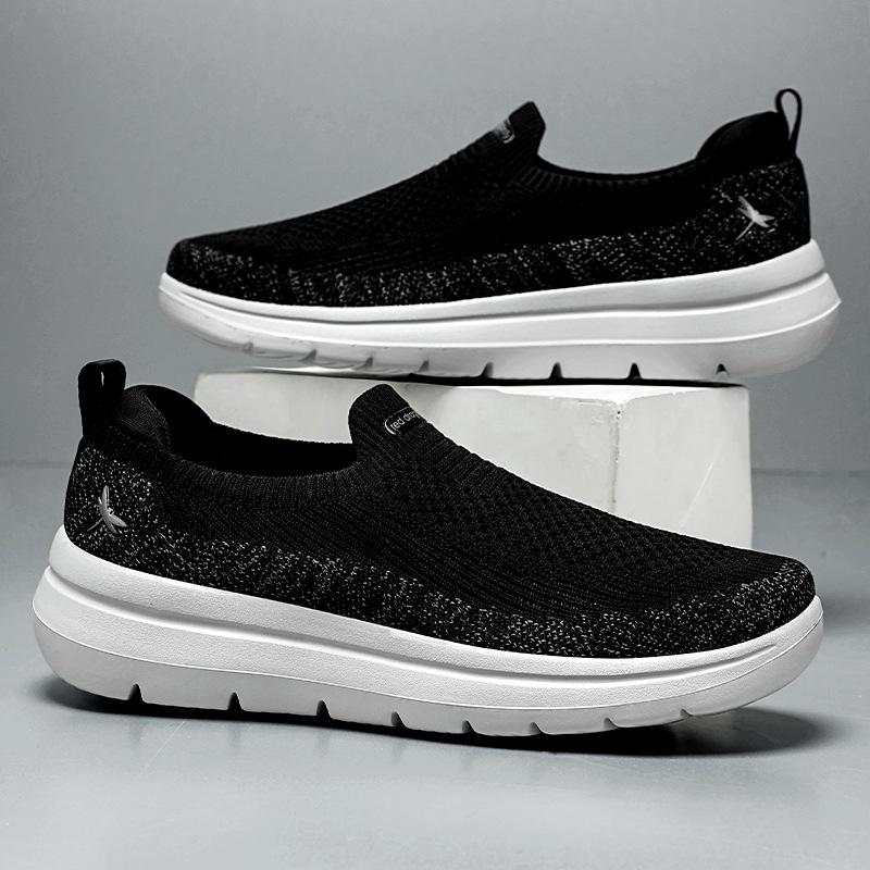 Men's Shoes for Summer New Flying Knitted Breathable Casual Shoes Soft Sole Comfortable Single Shoes Simple Lightweight Men's Shoes