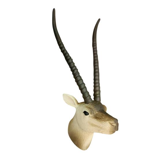 PVC Animal Head Figurine Refrigerator Decoration Mini Antelope Elk Mammoth